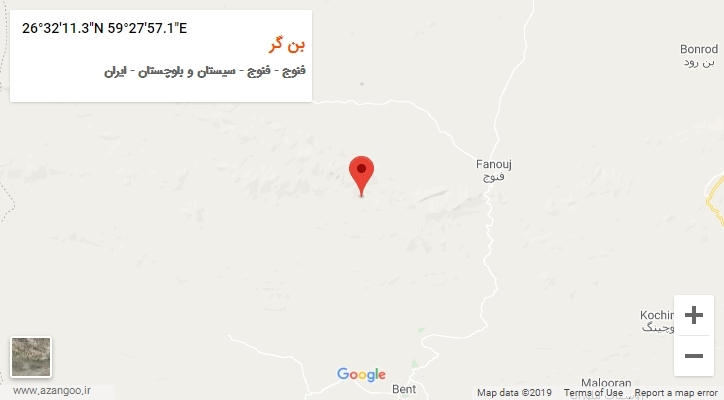 روستای بن گر بر روی نقشه