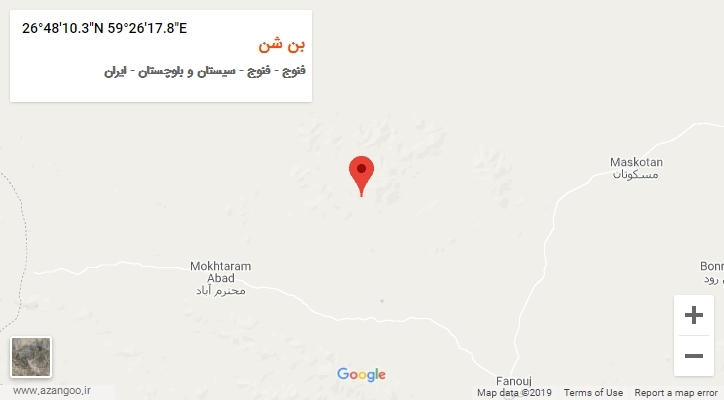 روستای بن شن بر روی نقشه