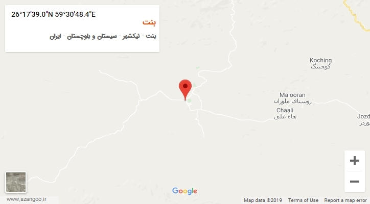 روستای بنت بر روی نقشه