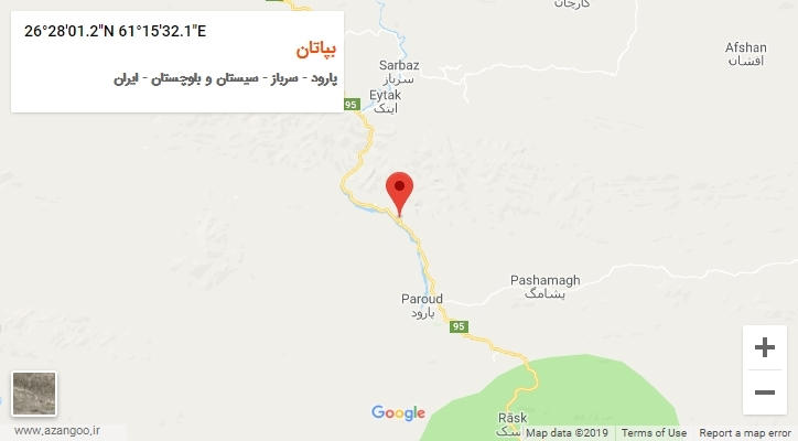 روستای بپاتان بر روی نقشه