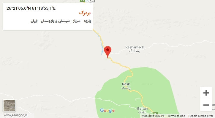 روستای بردرک بر روی نقشه