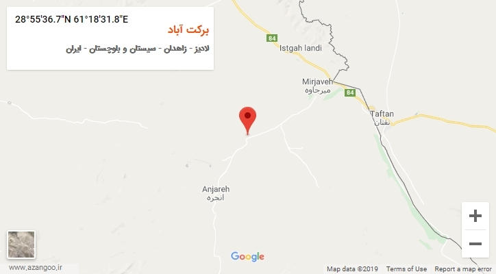 روستای برکت آباد بر روی نقشه