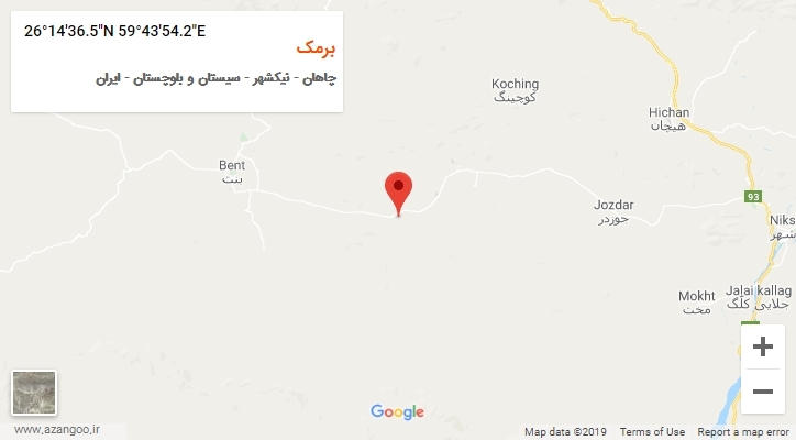 روستای برمک بر روی نقشه