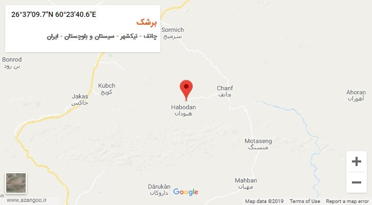 روستای برشک بر روی نقشه