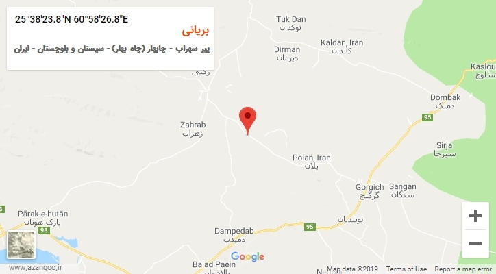 روستای بریانی بر روی نقشه