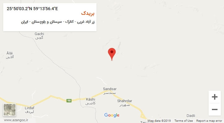 روستای بریدک بر روی نقشه