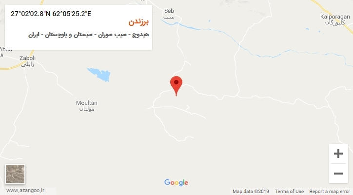 روستای برزندن بر روی نقشه