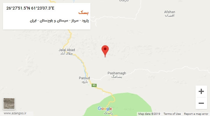 روستای بسک بر روی نقشه