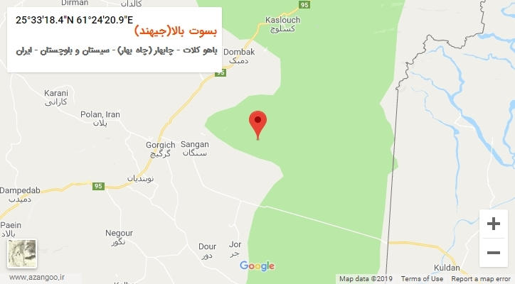 روستای بسوت بالا(جیهند) بر روی نقشه