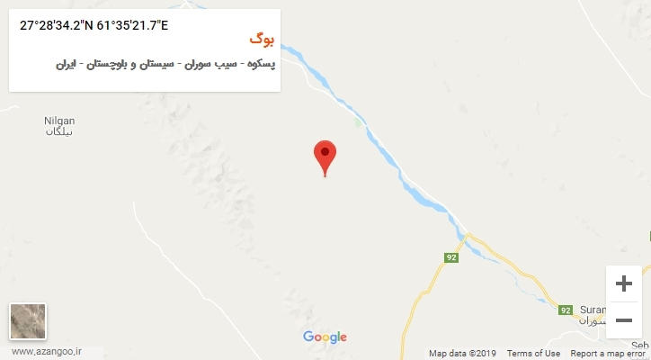 روستای بوگ بر روی نقشه
