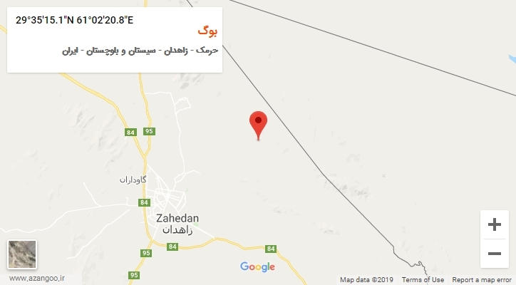 روستای بوگ بر روی نقشه