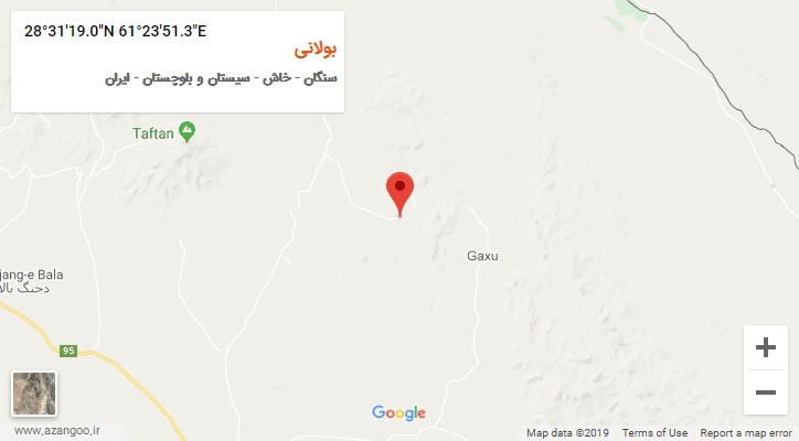 روستای بولانی بر روی نقشه