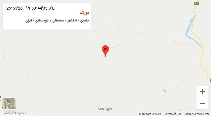 روستای بورک بر روی نقشه