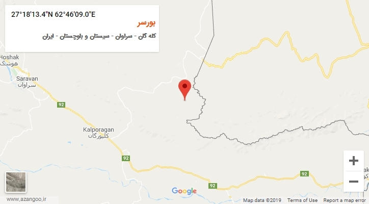 روستای بورسر بر روی نقشه