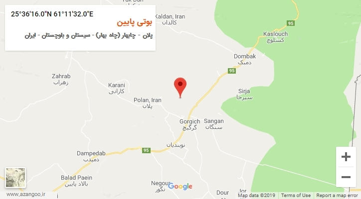 روستای بوتی پایین بر روی نقشه