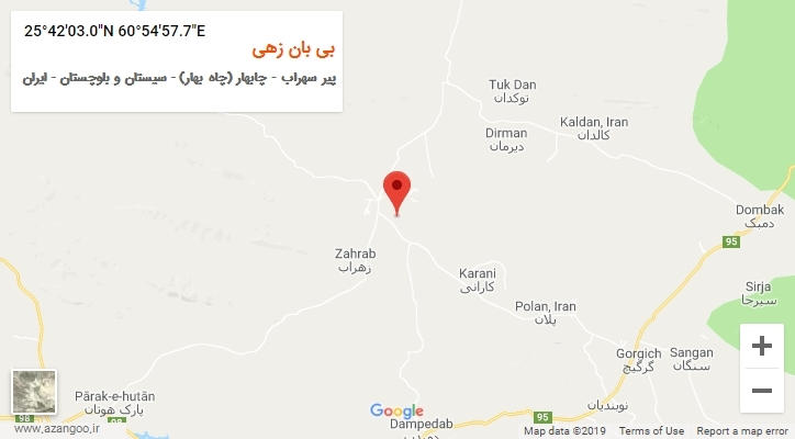 روستای بی بان زهی بر روی نقشه