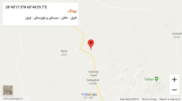 روستای بیدک بر روی نقشه