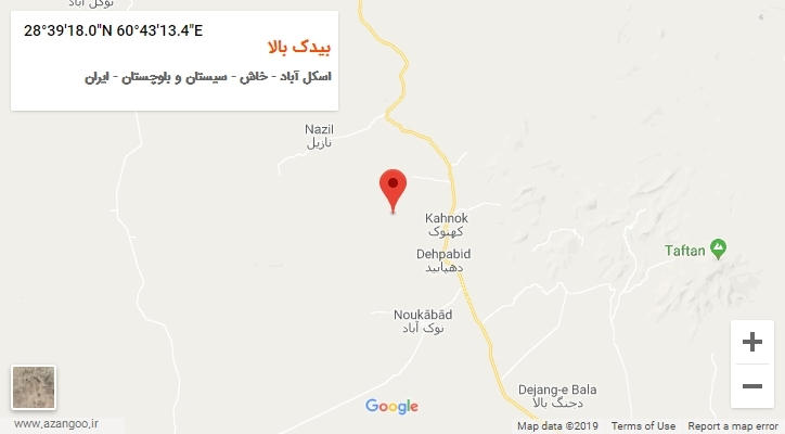 روستای بیدک بالا بر روی نقشه