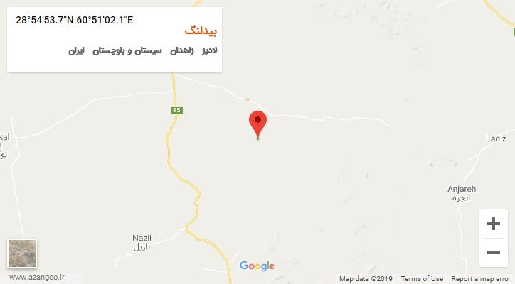 روستای بیدلنگ بر روی نقشه
