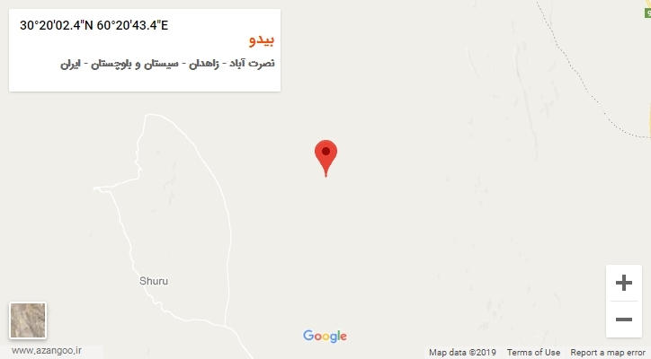 روستای بیدو بر روی نقشه