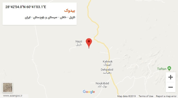 روستای بیدوک بر روی نقشه