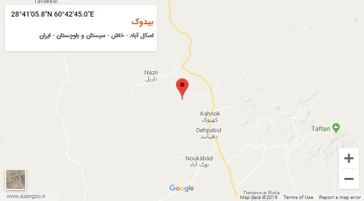 روستای بیدوک بر روی نقشه