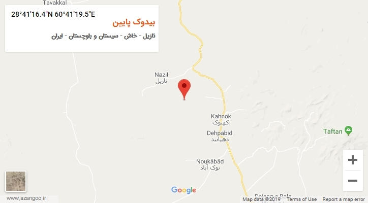 روستای بیدوک پایین بر روی نقشه