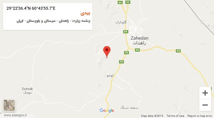 روستای بیدی بر روی نقشه