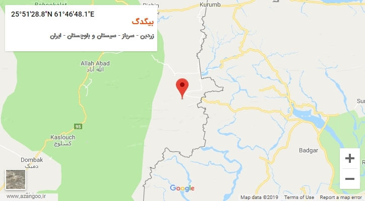 روستای بیگدگ بر روی نقشه