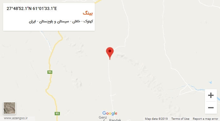 روستای بینگ بر روی نقشه