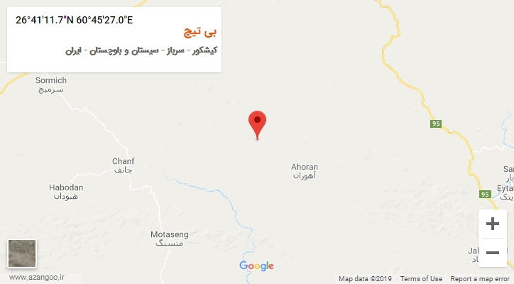 روستای بی تیچ بر روی نقشه