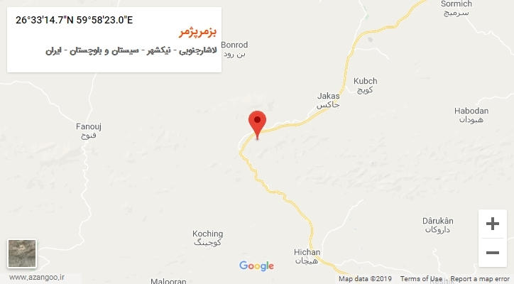 روستای بزمرپژمر بر روی نقشه