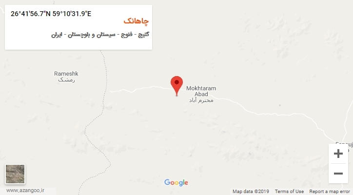 روستای چاهانک بر روی نقشه