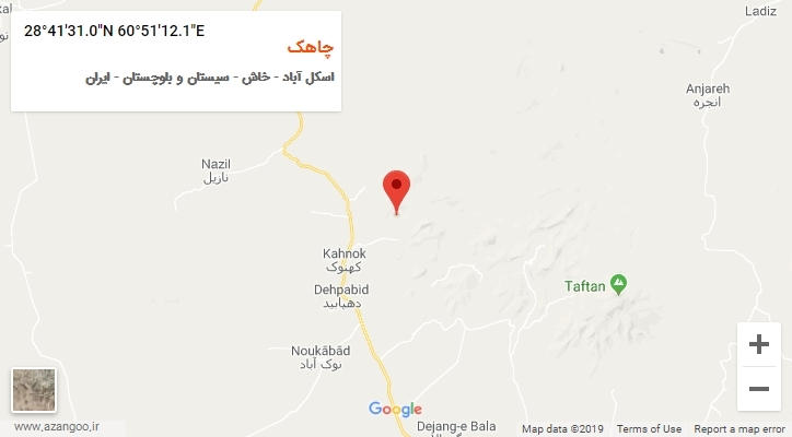 روستای چاهک بر روی نقشه