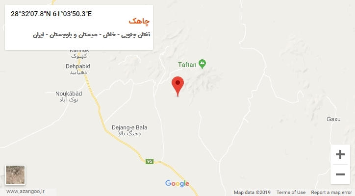 روستای چاهک بر روی نقشه