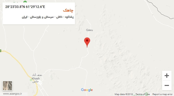 روستای چاهک بر روی نقشه