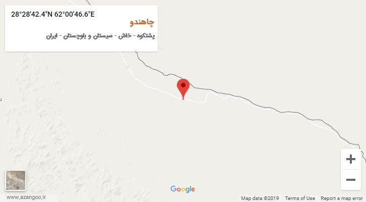 روستای چاهندو بر روی نقشه