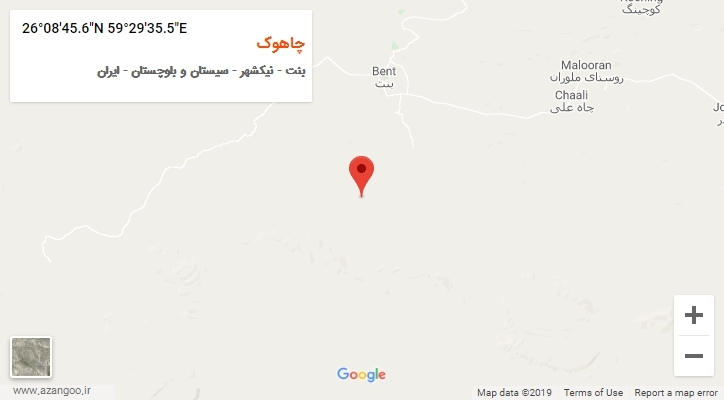 روستای چاهوک بر روی نقشه