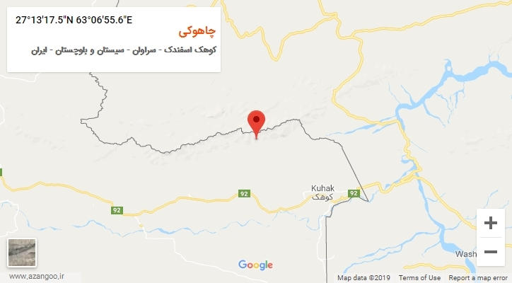 روستای چاهوکی بر روی نقشه
