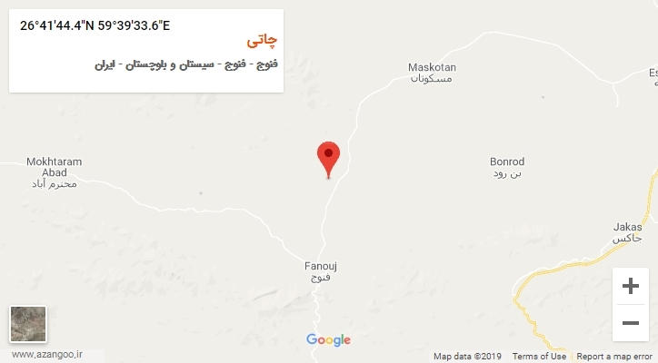 روستای چاتی بر روی نقشه