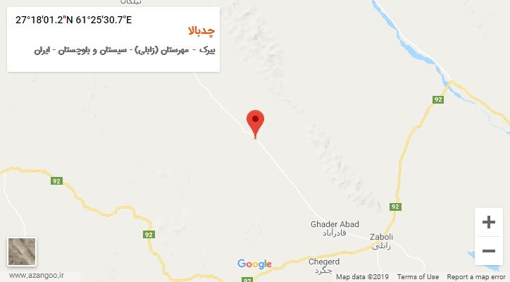 روستای چدبالا بر روی نقشه