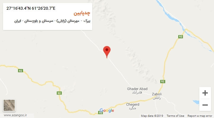 روستای چدپایین بر روی نقشه