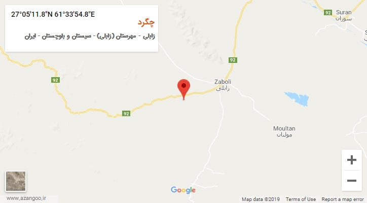 روستای چگرد بر روی نقشه