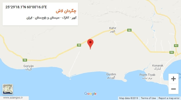 روستای چگردان لاش بر روی نقشه