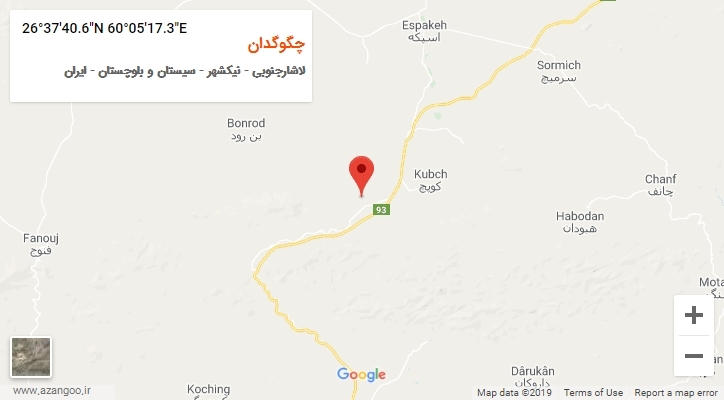 روستای چگوگدان بر روی نقشه