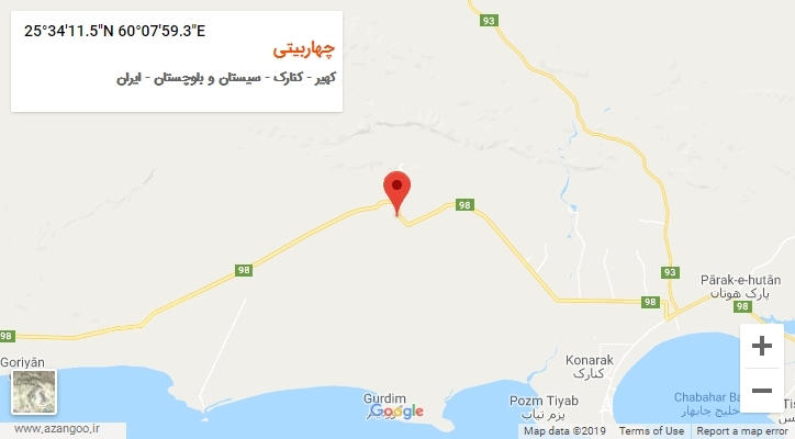 روستای چهاربیتی بر روی نقشه