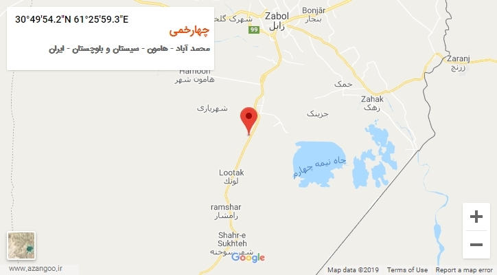 روستای چهارخمی بر روی نقشه