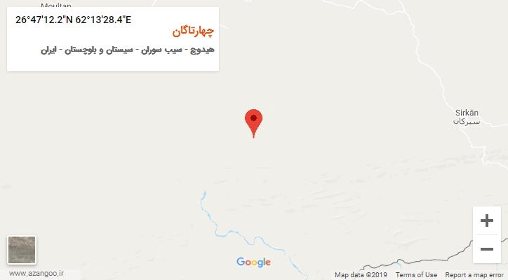 روستای چهارتاگان بر روی نقشه