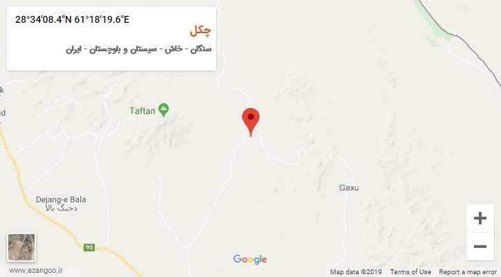 روستای چکل بر روی نقشه