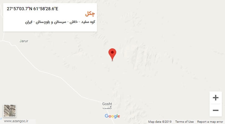 روستای چکل بر روی نقشه
